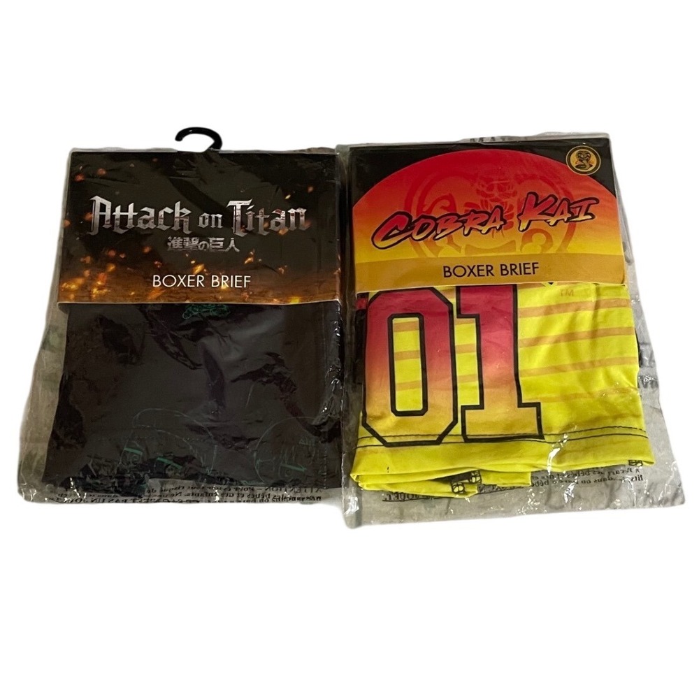 Mens Ripple Junction Attack on Titan Cobra Kai Boxer Briefs S bundle 2 pair NWT